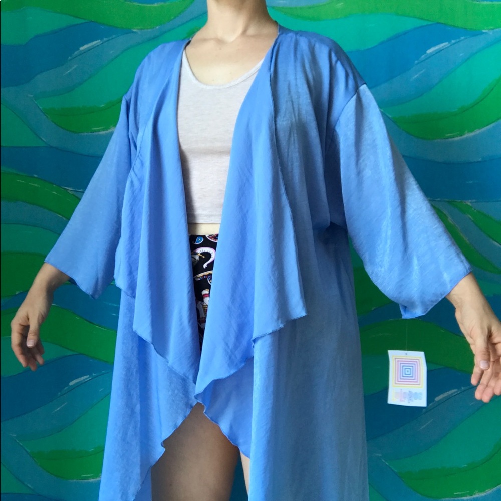 LULAROE Shirley blue kimono robe NWT